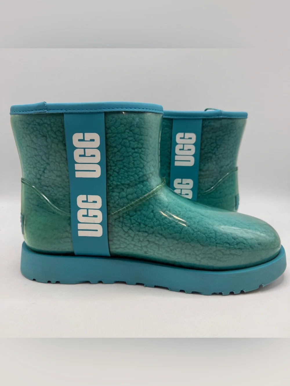 UGG Classic Clear Mini Women’s Size 8 Turquoise Waterproof Rain Boots